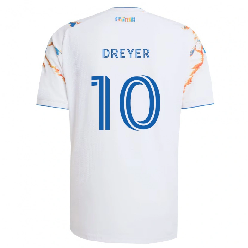 Danxen Homem Camisola Anders Dreyer #10 Branco Laranja Azul Alternativa 2026/27 Camisa Brasil