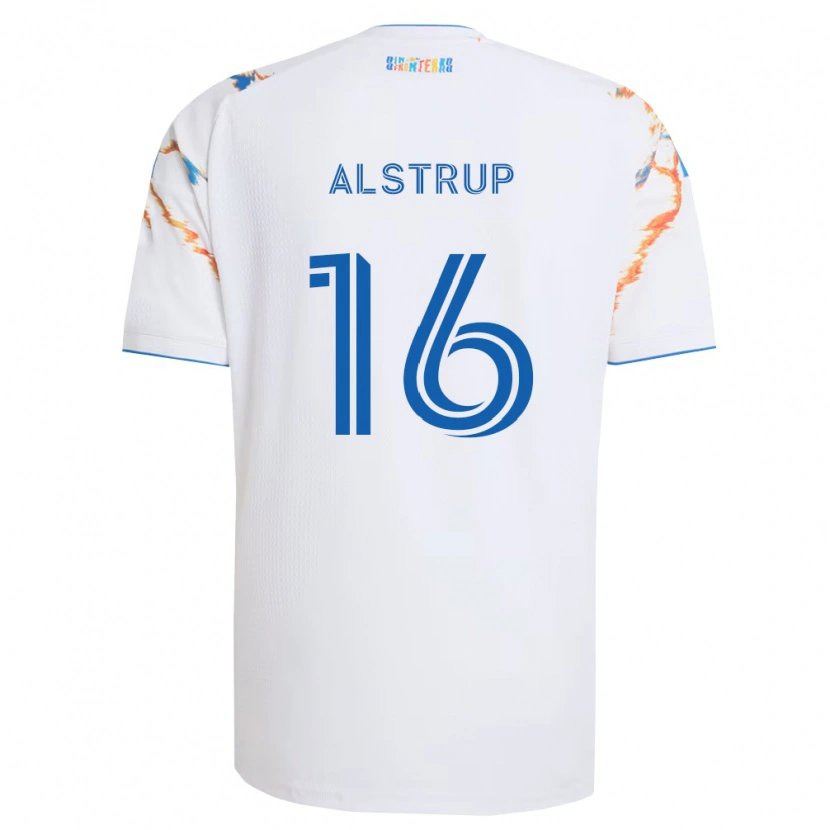 Danxen Homem Camisola Marcus Alstrup #16 Branco Laranja Azul Alternativa 2026/27 Camisa Brasil