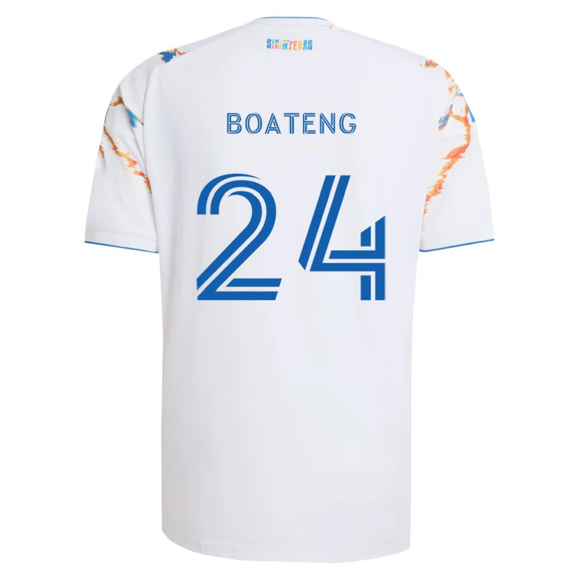Danxen Homem Camisola Emmanuel Boateng #24 Branco Laranja Azul Alternativa 2026/27 Camisa Brasil