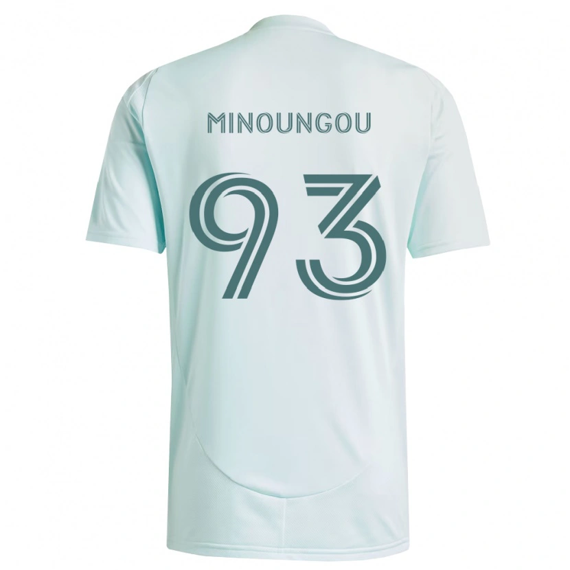 Danxen Homem Camisola Georgi Minoungou #93 Branco Verde Claro Alternativa 2026/27 Camisa Brasil