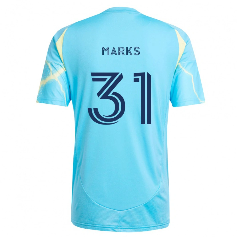 Danxen Homem Camisola George Marks #31 Azul Claro Preto Amarelo Claro Alternativa 2026/27 Camisa Brasil