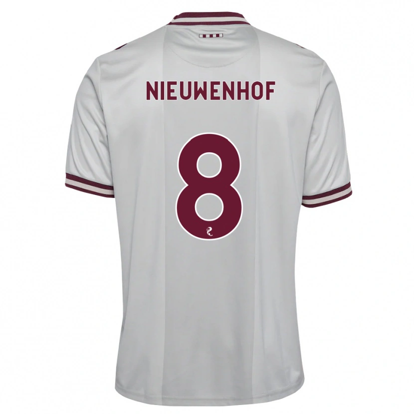 Danxen Homem Camisola Calem Nieuwenhof #8 Branco Borgonha Alternativa 2026/27 Camisa Brasil