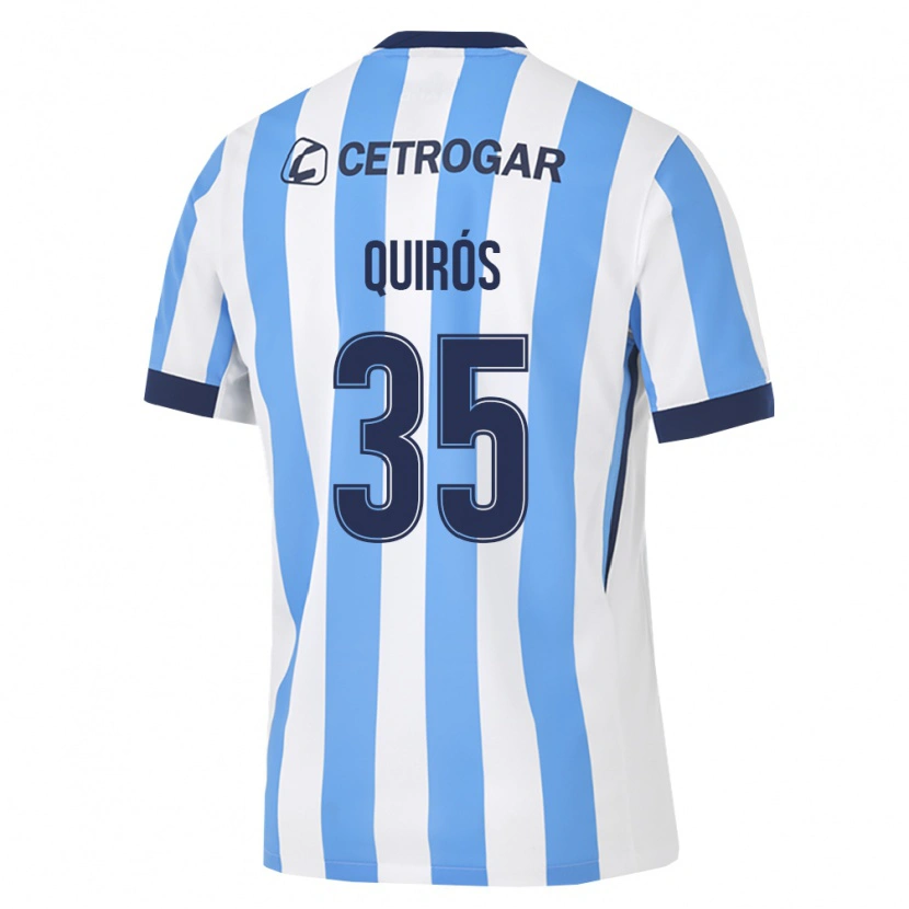 Danxen Mulher Camisola Santiago Quirós #35 Azul Claro Branco Preto Principal 2026/27 Camisa Brasil