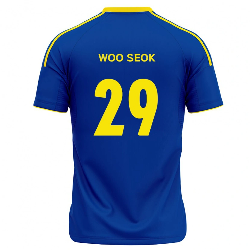 Danxen Mulher Camisola Woo-Seok Jung #29 Azul Real Amarelo Principal 2026/27 Camisa Brasil
