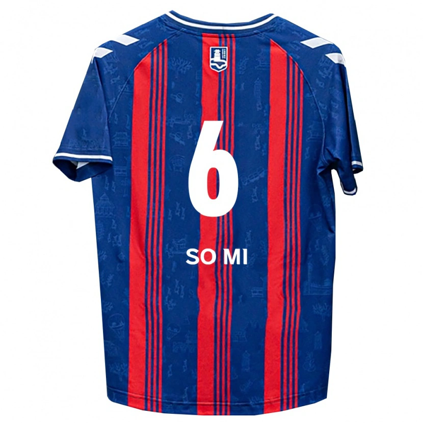 Danxen Mulher Camisola So-Mi Choi #6 Azul Vermelho Branco Principal 2026/27 Camisa Brasil