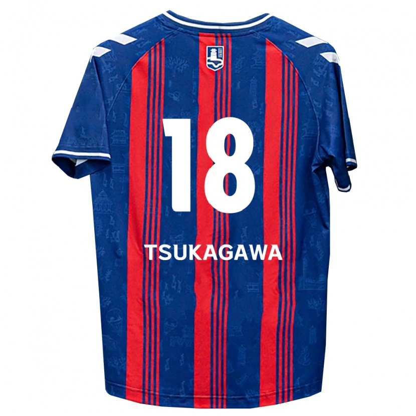 Danxen Mulher Camisola Koki Tsukagawa #18 Azul Vermelho Branco Principal 2026/27 Camisa Brasil