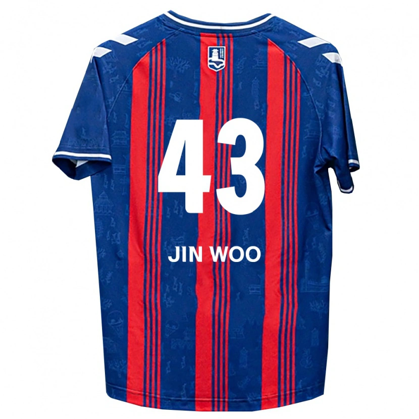 Danxen Mulher Camisola Jin-Woo Park #43 Azul Vermelho Branco Principal 2026/27 Camisa Brasil