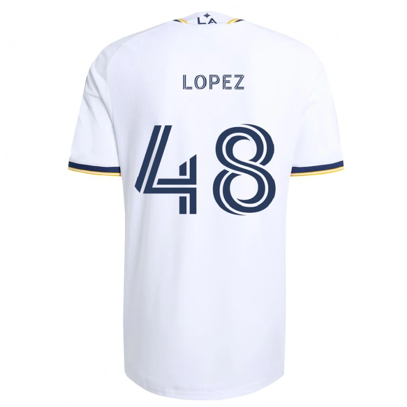 Danxen Mulher Camisola Diego López #48 Azul E Branco Principal 2026/27 Camisa Brasil