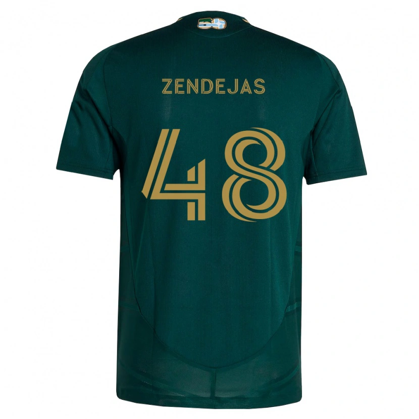 Danxen Mulher Camisola Noah Zendejas #48 Verde Escuro Marrom Principal 2026/27 Camisa Brasil