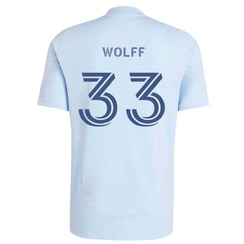 Danxen Mulher Camisola Owen Wolff #33 Azul Claro Cinza Claro Principal 2026/27 Camisa Brasil