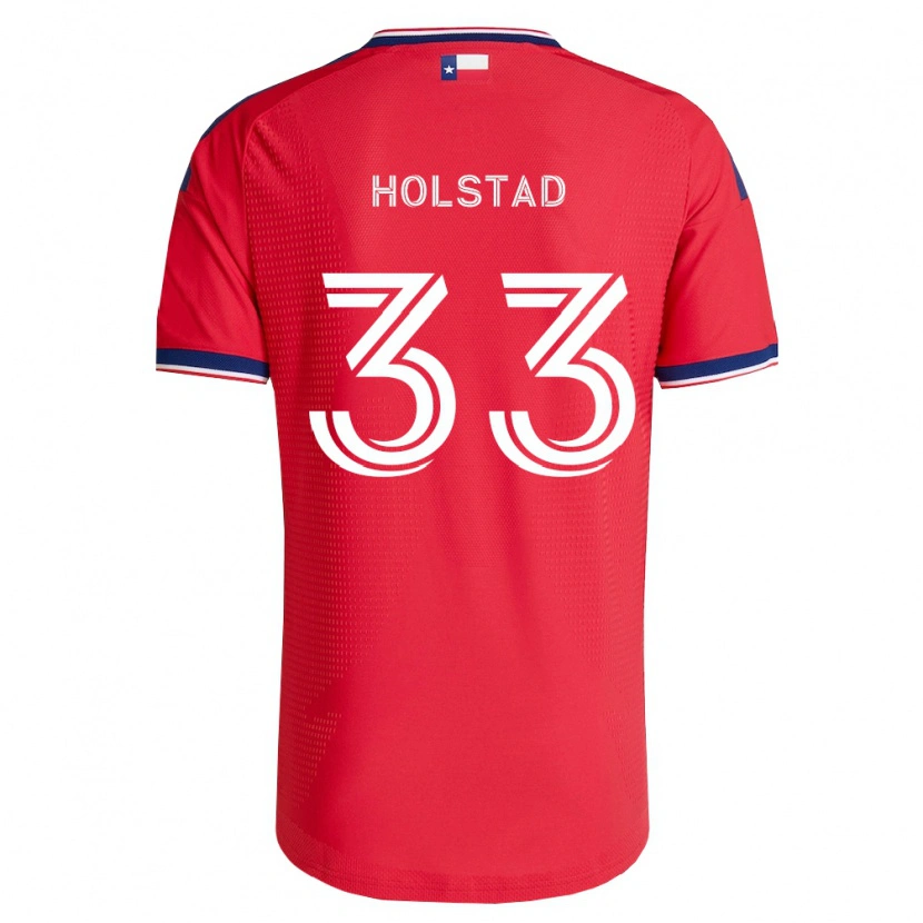Danxen Mulher Camisola Clay Holstad #33 Vermelho Azul Branco Principal 2026/27 Camisa Brasil