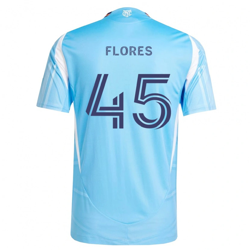 Danxen Mulher Camisola Brian Flores #45 Azul Celeste Branco Principal 2026/27 Camisa Brasil