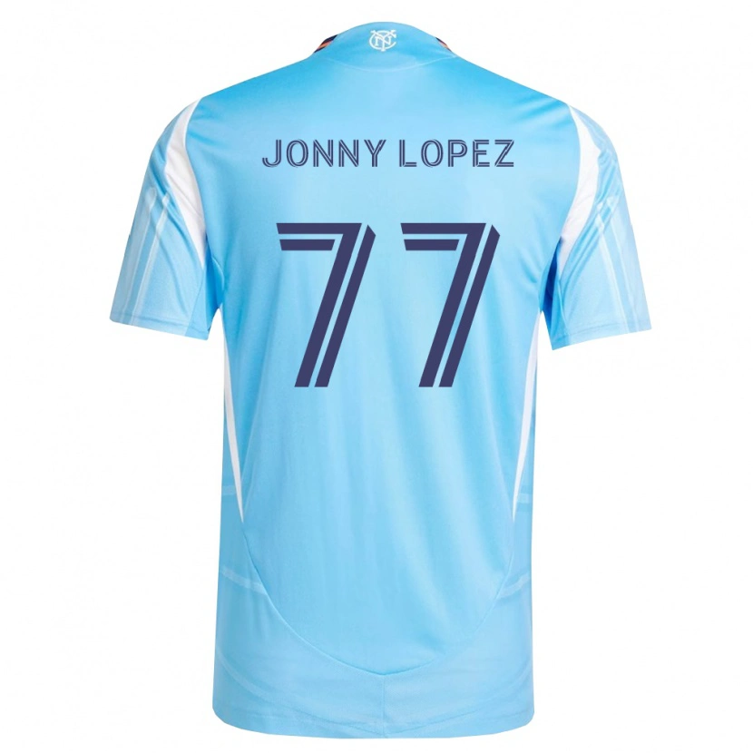 Danxen Mulher Camisola Jonny Lopez #77 Azul Celeste Branco Principal 2026/27 Camisa Brasil