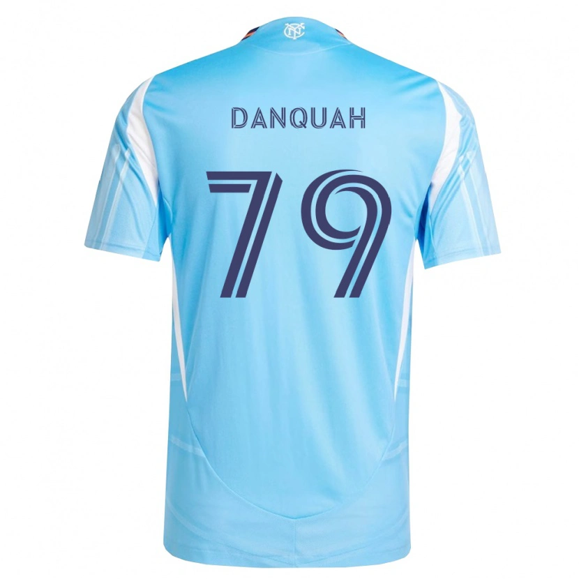 Danxen Mulher Camisola Caleb Danquah #79 Azul Celeste Branco Principal 2026/27 Camisa Brasil