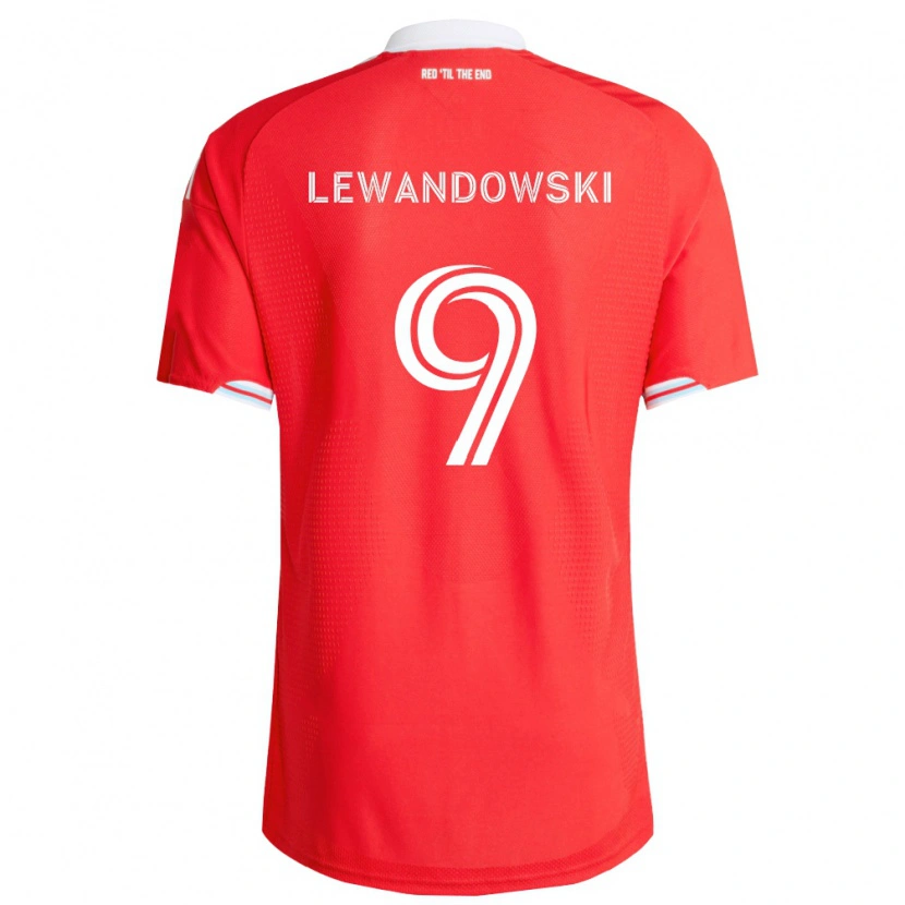 Danxen Mulher Camisola Robert Lewandowski #9 Vermelho Azul Profundo Branco Principal 2026/27 Camisa Brasil