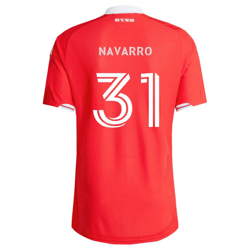 Danxen Mulher Camisola Federico Navarro #31 Vermelho Azul Profundo Branco Principal 2026/27 Camisa Brasil