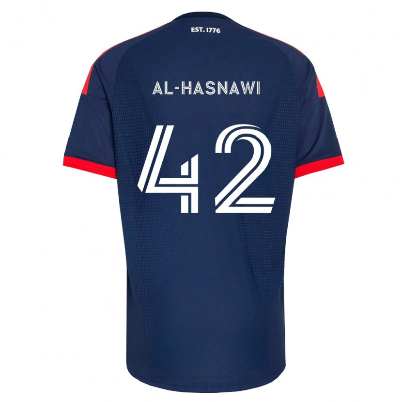Danxen Mulher Camisola Moshtaba Al-Hasnawi #42 Azul Real Vermelho Branco Principal 2026/27 Camisa Brasil