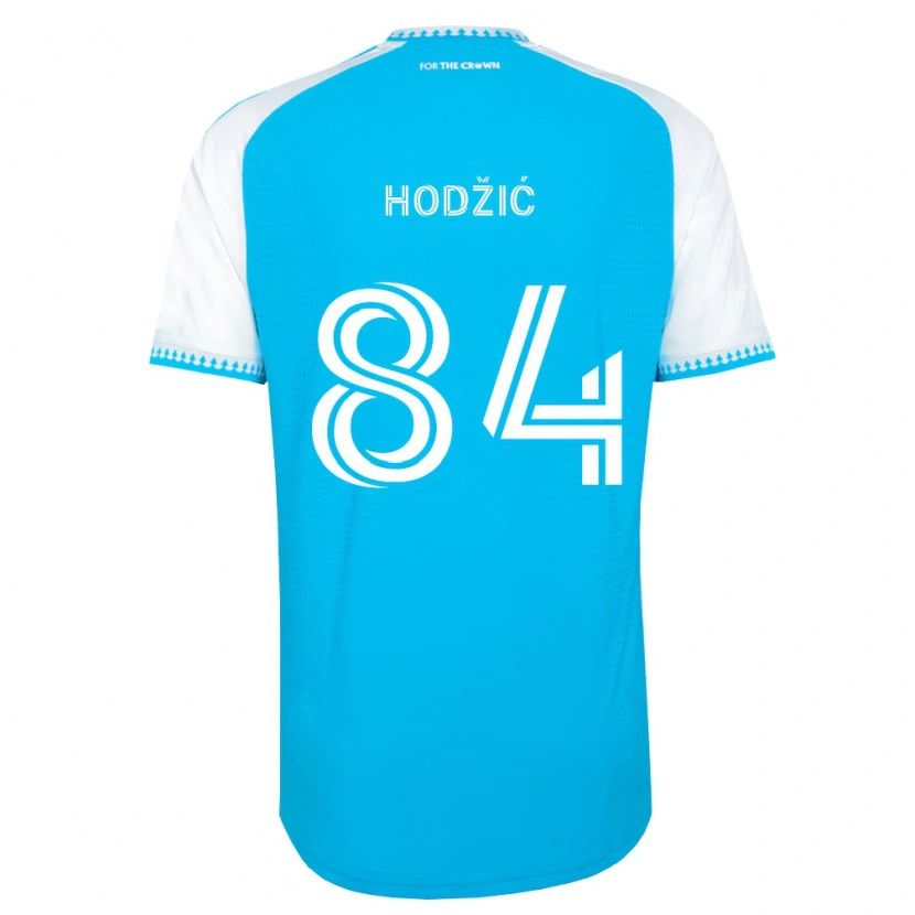 Danxen Mulher Camisola Amil Hodžić #84 Azul Celeste Branco Preto Principal 2026/27 Camisa Brasil