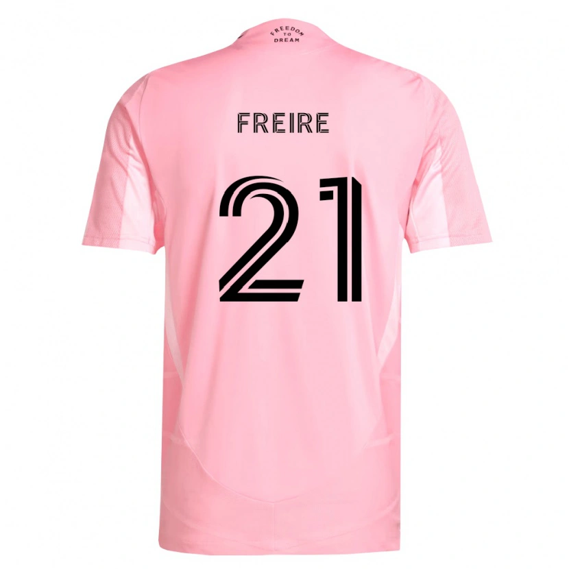 Danxen Mulher Camisola Nicolas Freire #21 Rosa Preto Principal 2026/27 Camisa Brasil