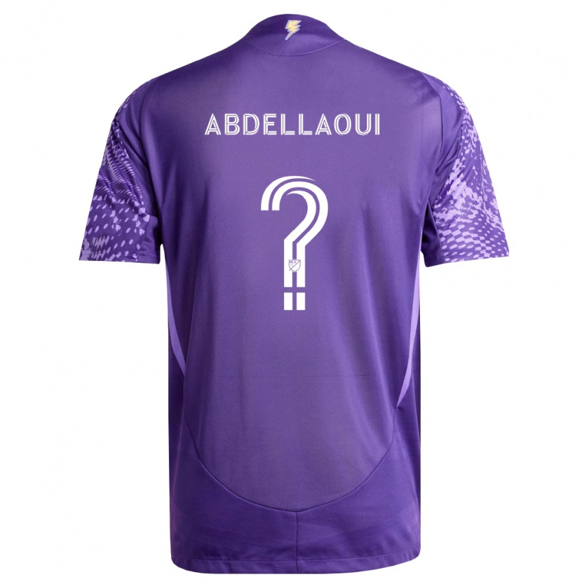 Danxen Mulher Camisola Noham Abdellaoui #0 Roxo Branco Principal 2026/27 Camisa Brasil