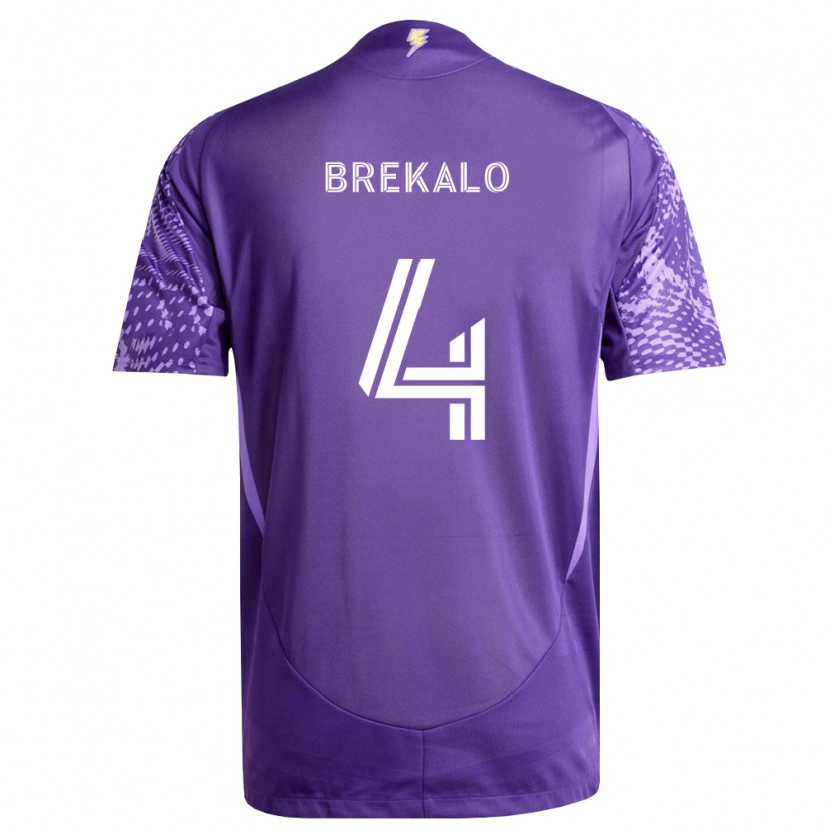 Danxen Mulher Camisola David Brekalo #4 Roxo Branco Principal 2026/27 Camisa Brasil
