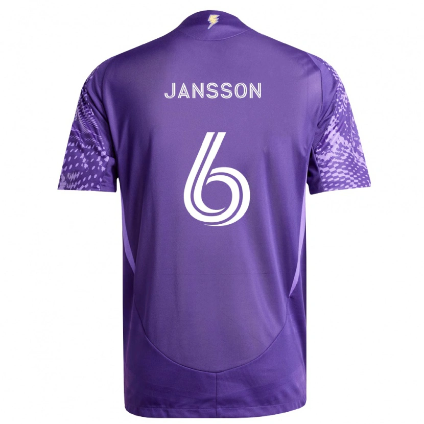 Danxen Mulher Camisola Robin Jansson #6 Roxo Branco Principal 2026/27 Camisa Brasil