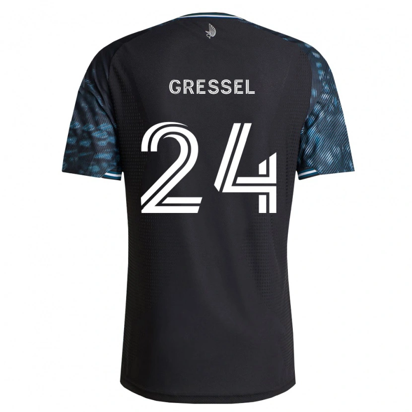 Danxen Mulher Camisola Julian Gressel #24 Preto Branco Principal 2026/27 Camisa Brasil