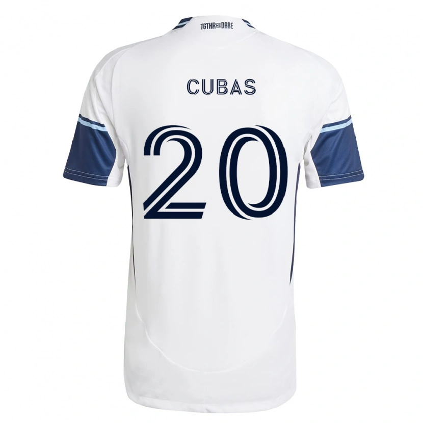 Danxen Mulher Camisola Andrés Cubas #20 Branco Azul Real Principal 2026/27 Camisa Brasil