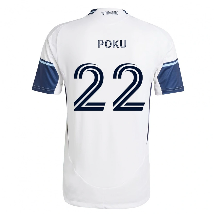 Danxen Mulher Camisola Kwasi Poku #22 Branco Azul Real Principal 2026/27 Camisa Brasil