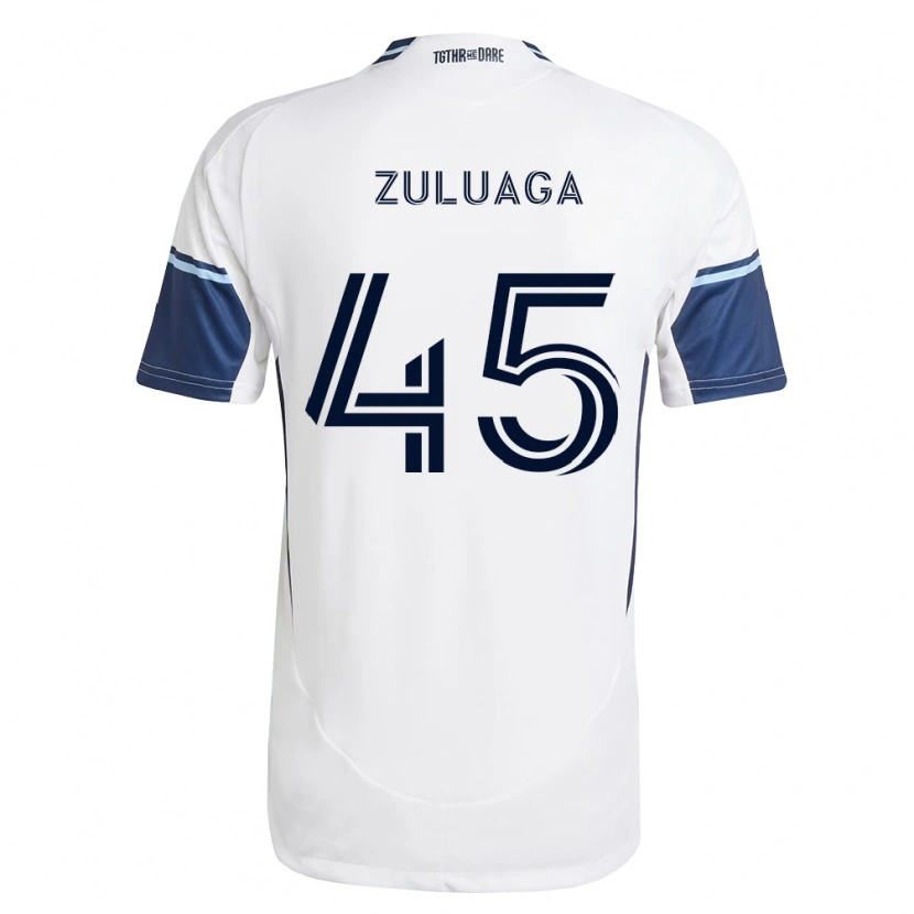 Danxen Mulher Camisola Yeider Zuluaga #45 Branco Azul Real Principal 2026/27 Camisa Brasil