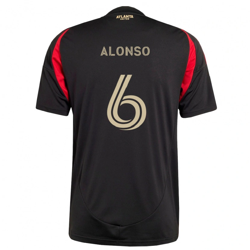 Danxen Mulher Camisola Júnior Alonso #6 Preto Vermelho Principal 2026/27 Camisa Brasil