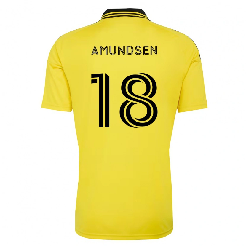 Danxen Mulher Camisola Malte Amundsen #18 Amarelo Preto Principal 2026/27 Camisa Brasil