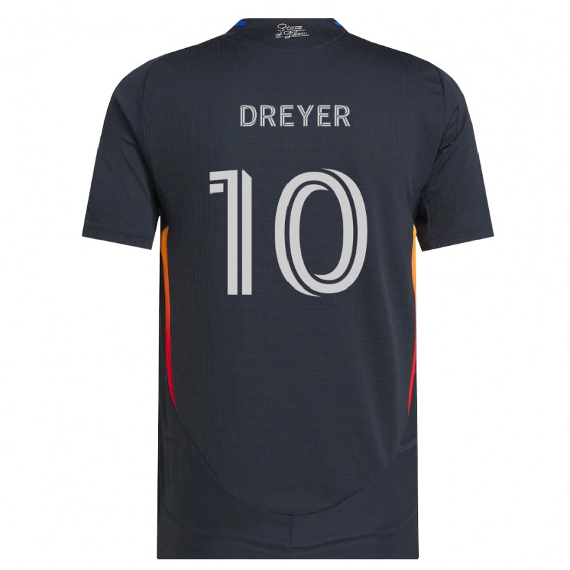 Danxen Mulher Camisola Anders Dreyer #10 Cinza Escuro Vermelho Principal 2026/27 Camisa Brasil