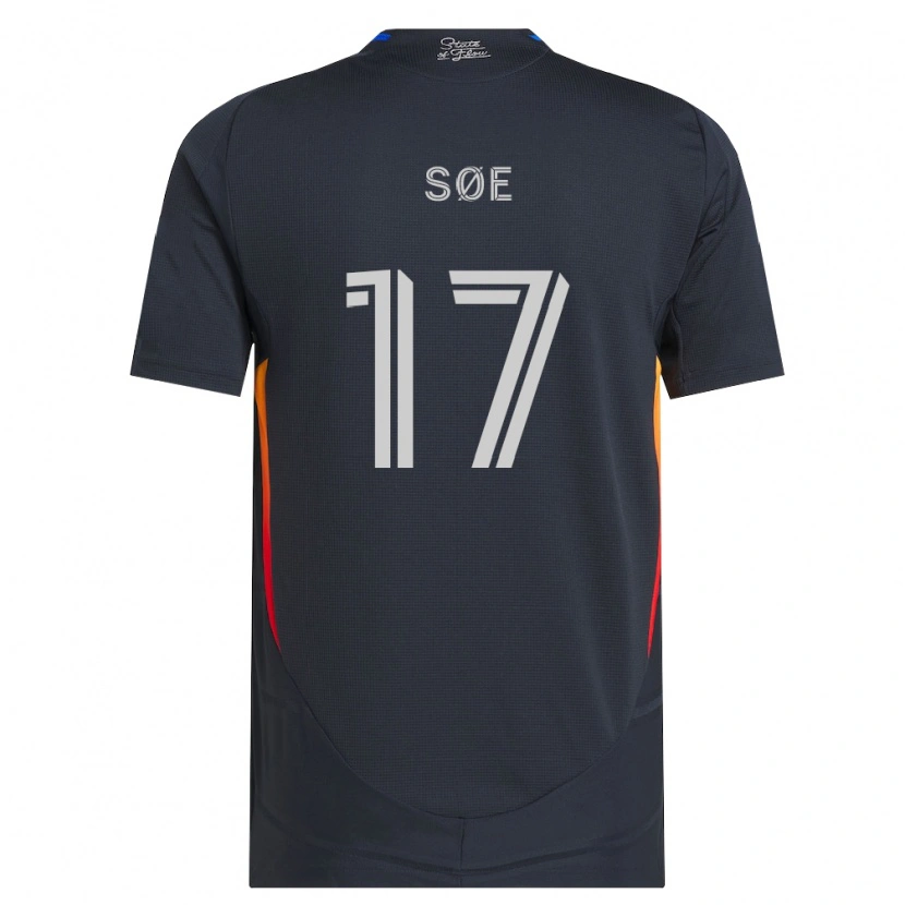 Danxen Mulher Camisola Osvald Søe #17 Cinza Escuro Vermelho Principal 2026/27 Camisa Brasil