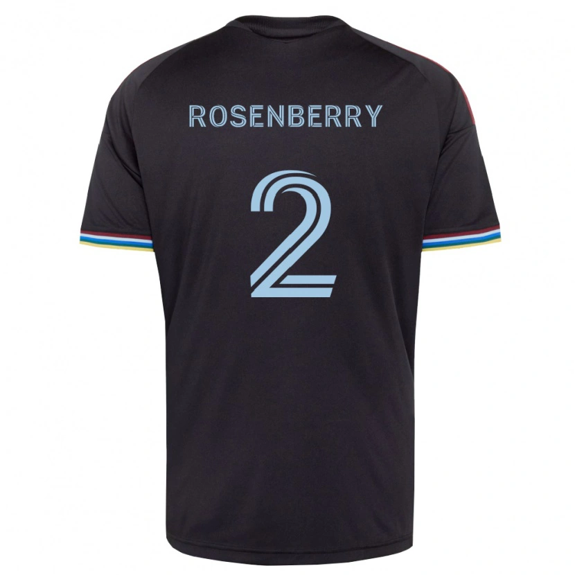 Danxen Mulher Camisola Keegan Rosenberry #2 Preto Azul Celeste Principal 2026/27 Camisa Brasil