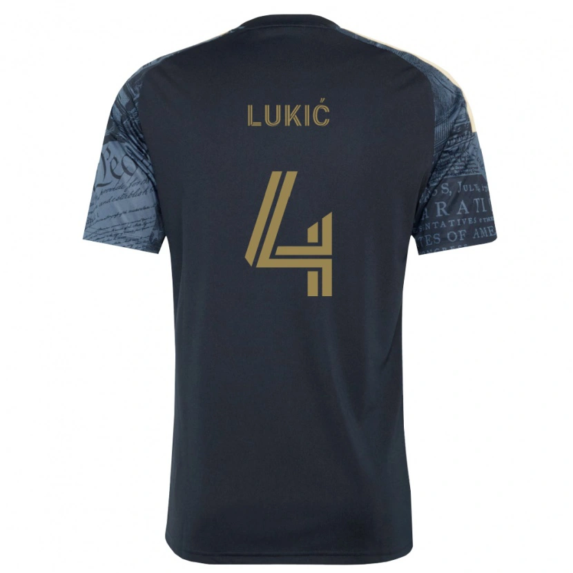 Danxen Mulher Camisola Jovan Lukić #4 Azul Marinho Marrom Principal 2026/27 Camisa Brasil
