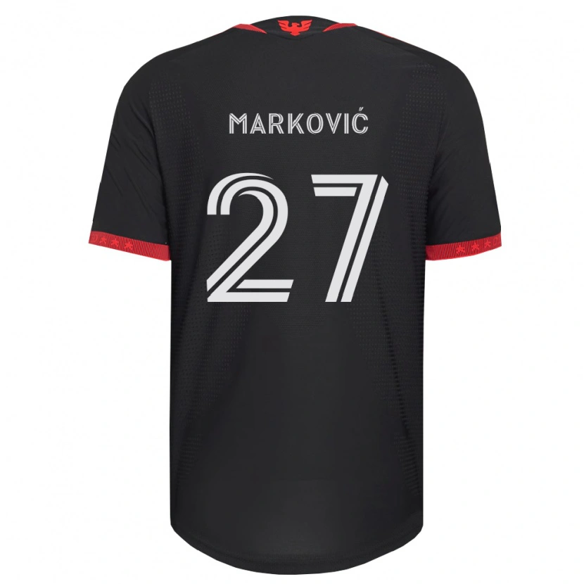 Danxen Mulher Camisola Nikola Marković #27 Preto Branco Vermelho Principal 2026/27 Camisa Brasil