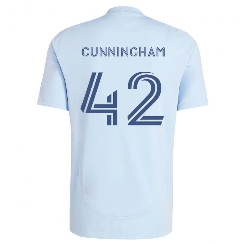 Danxen Mulher Camisola Alex Cunningham #42 Azul Claro Cinza Claro Principal 2026/27 Camisa Brasil