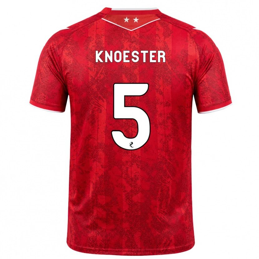 Danxen Mulher Camisola Mats Knoester #5 Vermelho Branco Principal 2026/27 Camisa Brasil