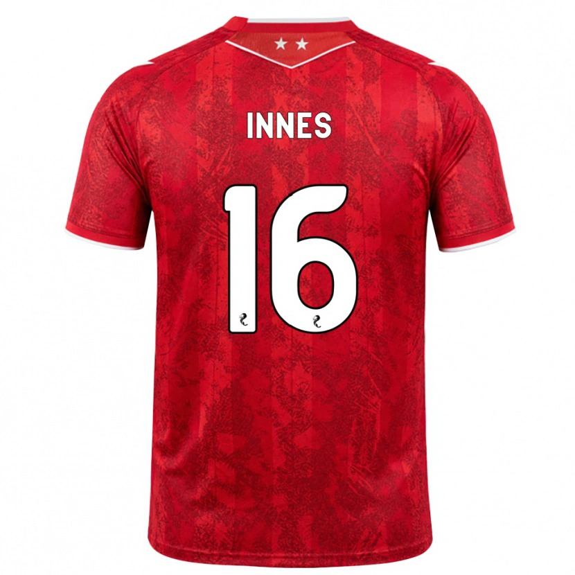 Danxen Mulher Camisola Hannah Innes #16 Vermelho Branco Principal 2026/27 Camisa Brasil