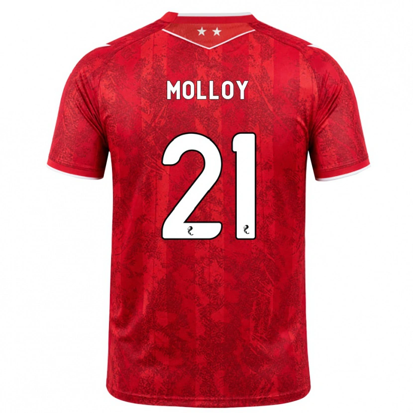 Danxen Mulher Camisola Gavin Molloy #21 Vermelho Branco Principal 2026/27 Camisa Brasil