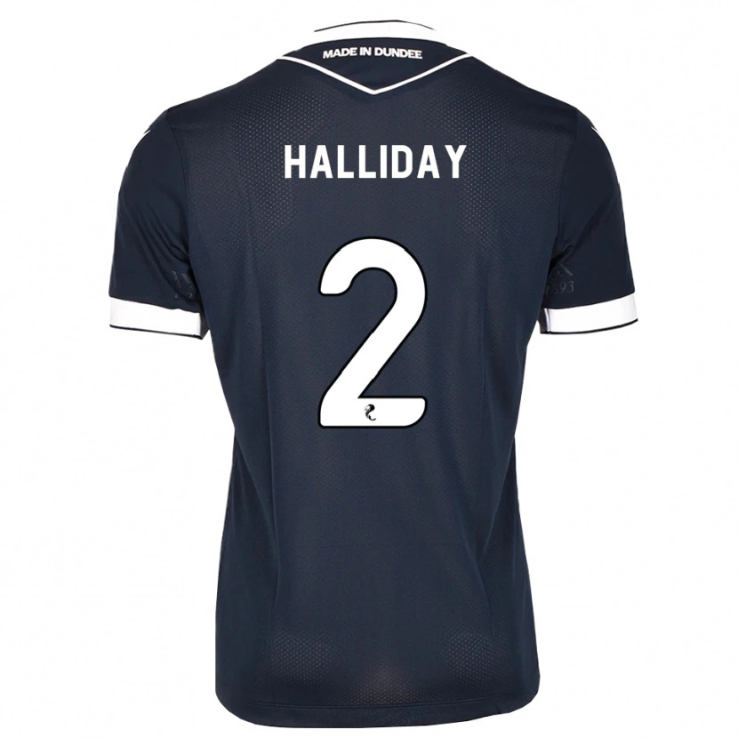 Danxen Mulher Camisola Brad Halliday #2 Azul Meia-Noite Branco Principal 2026/27 Camisa Brasil