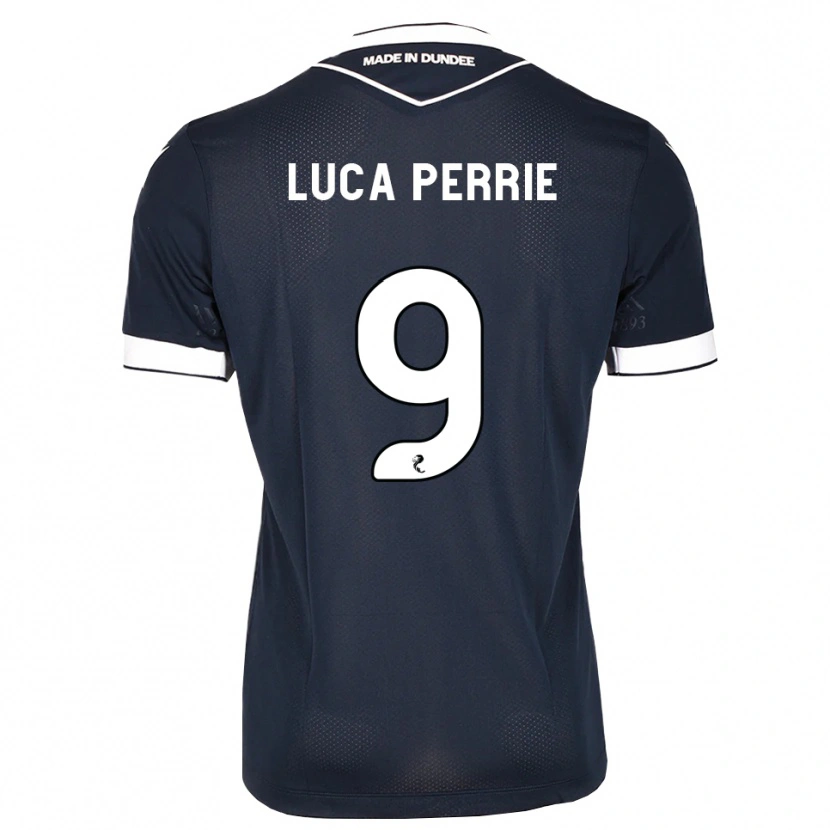 Danxen Mulher Camisola Luca Perrie #9 Azul Meia-Noite Branco Principal 2026/27 Camisa Brasil