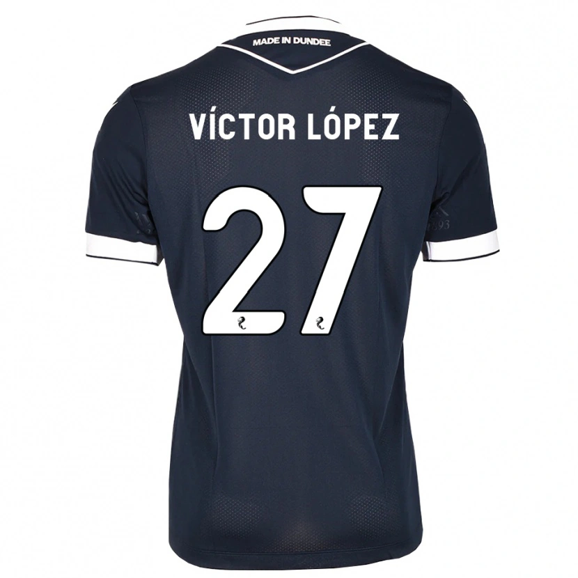 Danxen Mulher Camisola Victor Lopez #27 Azul Meia-Noite Branco Principal 2026/27 Camisa Brasil