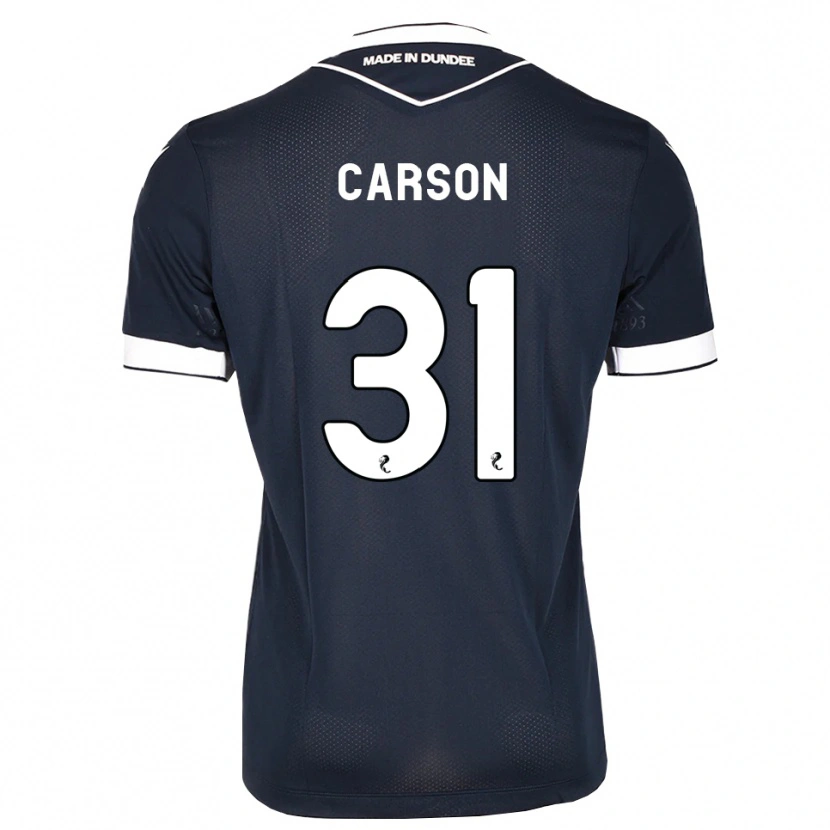 Danxen Mulher Camisola Trevor Carson #31 Azul Meia-Noite Branco Principal 2026/27 Camisa Brasil
