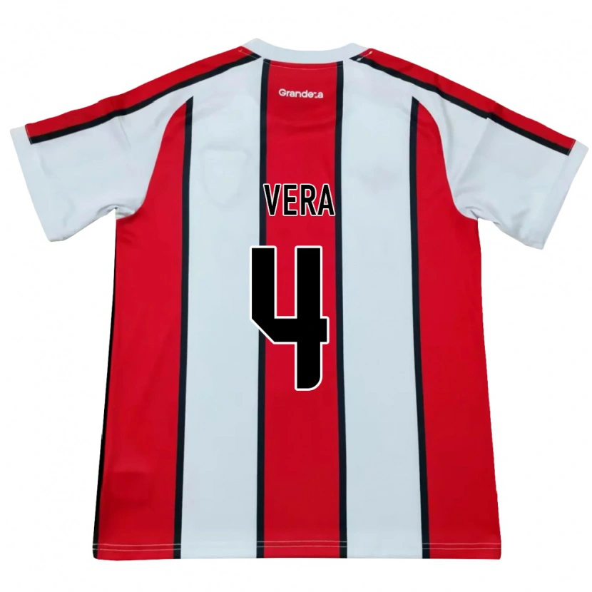 Danxen Mulher Camisola Lautaro Vera #4 Branco Vermelho Preto Alternativa 2026/27 Camisa Brasil