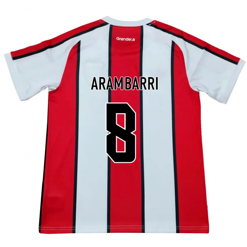 Danxen Mulher Camisola Mauro Arambarri #8 Branco Vermelho Preto Alternativa 2026/27 Camisa Brasil