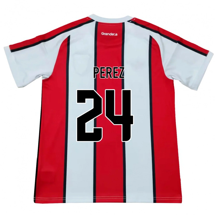Danxen Mulher Camisola Enzo Perez #24 Branco Vermelho Preto Alternativa 2026/27 Camisa Brasil