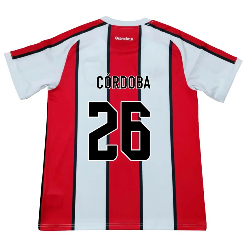 Danxen Mulher Camisola Sol Córdoba #26 Branco Vermelho Preto Alternativa 2026/27 Camisa Brasil