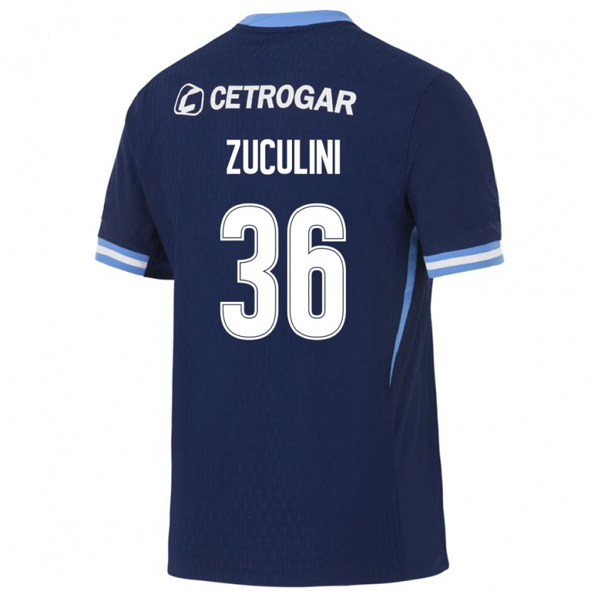 Danxen Mulher Camisola Bruno Zuculini #36 Azul Real Azul Claro Branco Alternativa 2026/27 Camisa Brasil